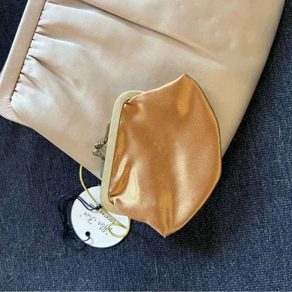 NWT 1950s vintage silk ‘After Five’ Lowy &Mund evening clutch purse w coin purse - Picture 5 of 9